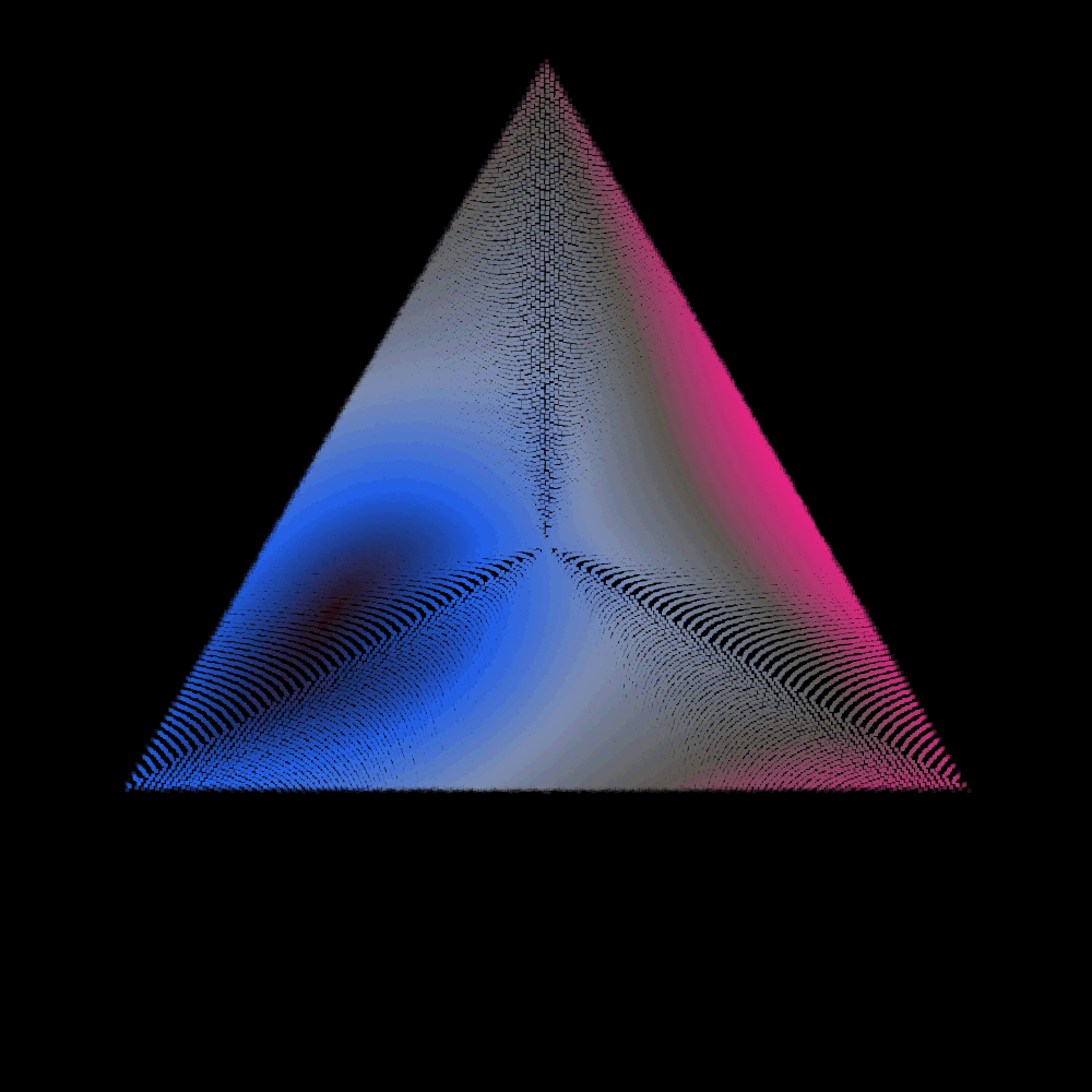 Triangle. A geometric plate filled with a color field.