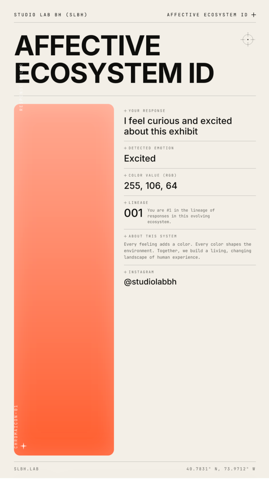 A visitor's returned output, their response rendered as a field
